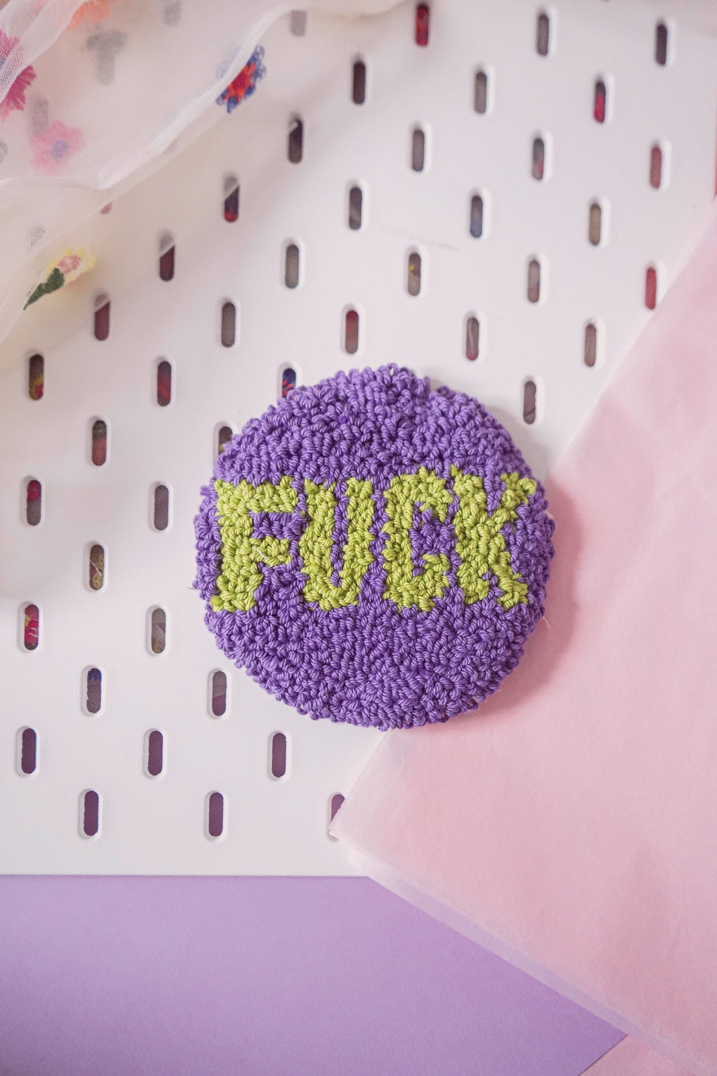 Shameless Punch Needle Coaster - F*CK