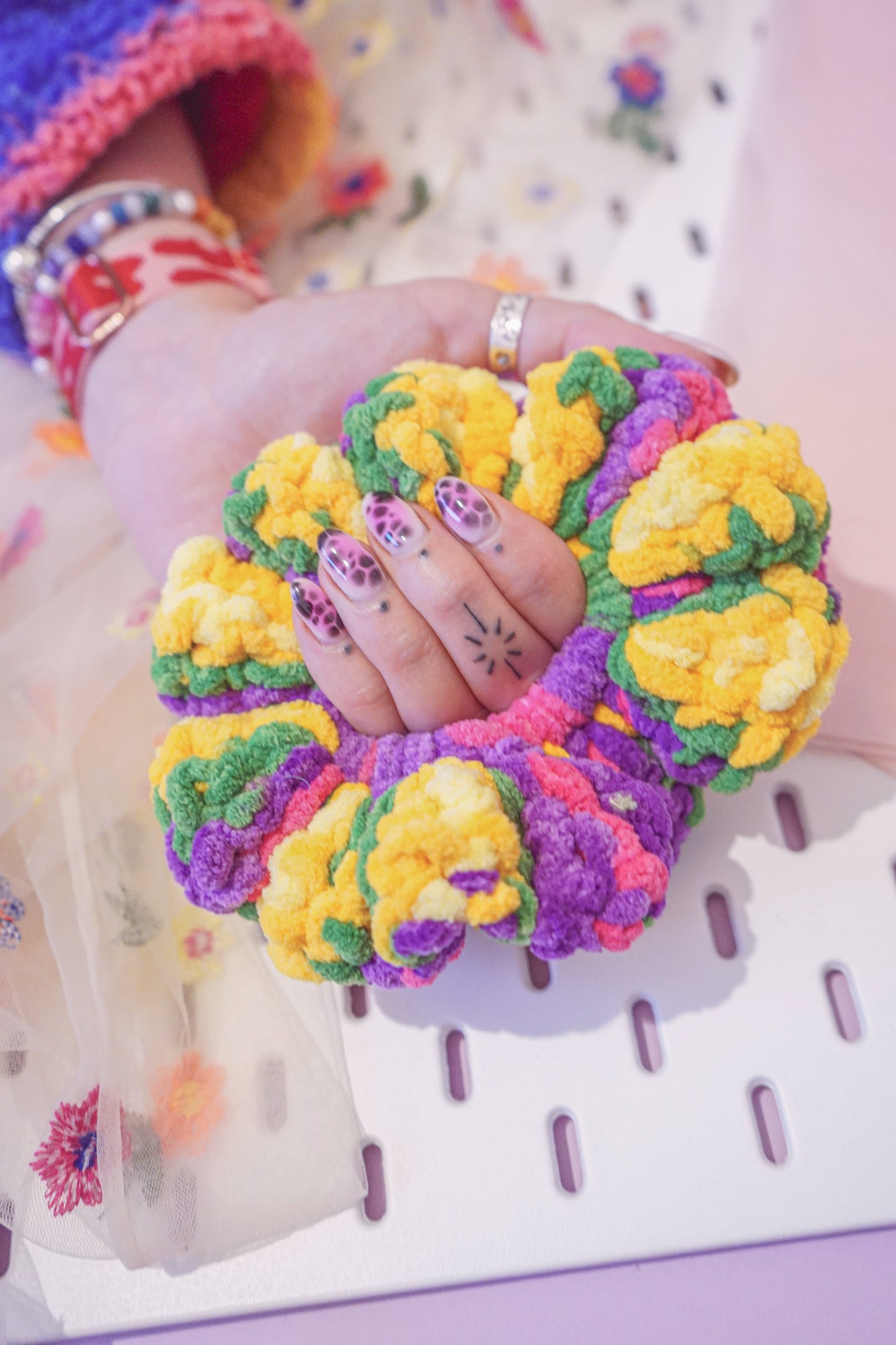 90's Workout - XL Crochet Scrunchie