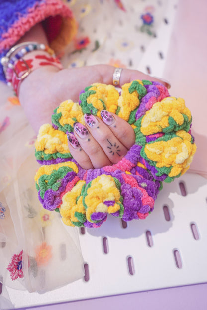 90's Workout - XL Crochet Scrunchie