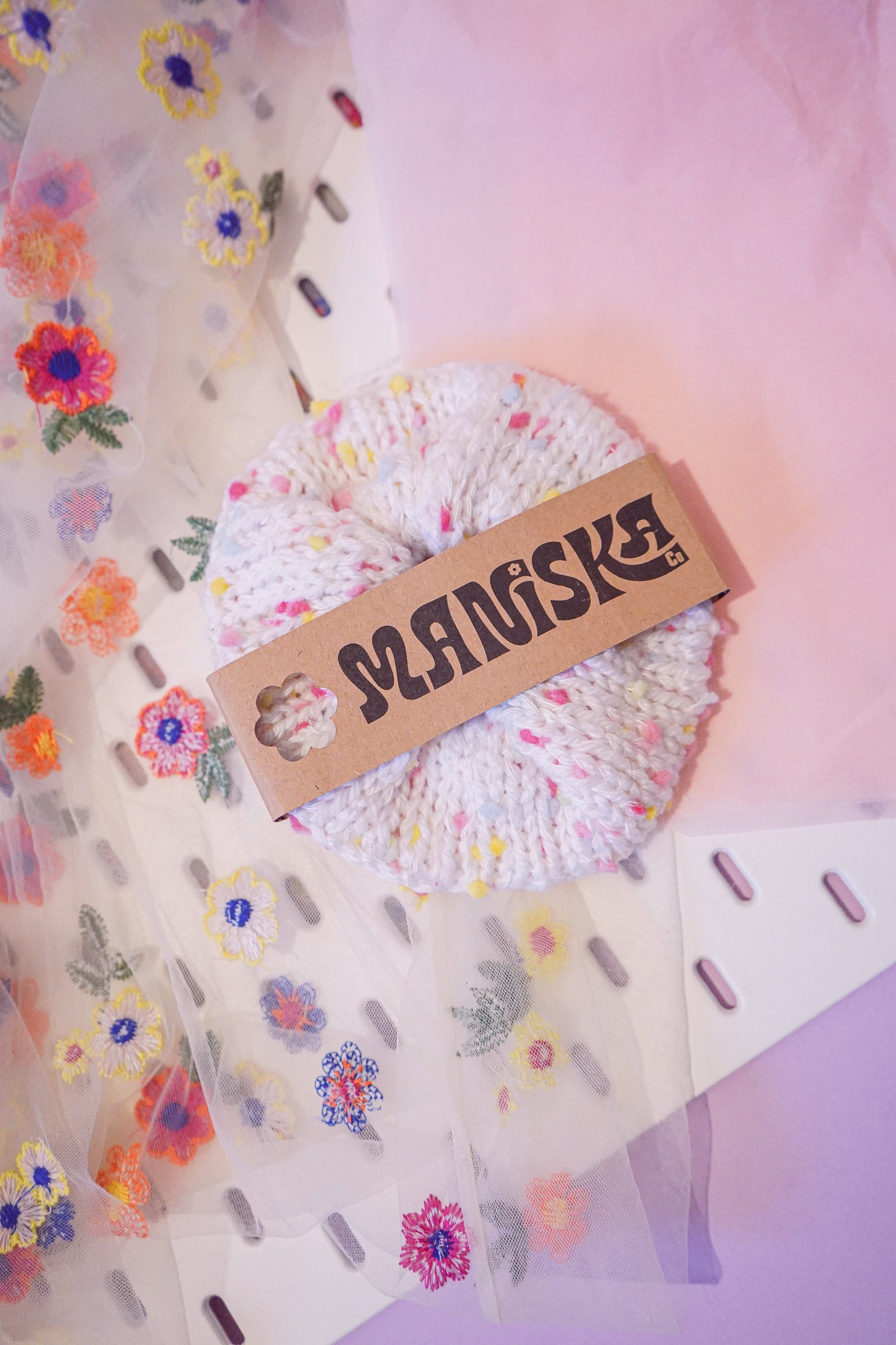 Cotton Candy - Knitted XL Scrunchie