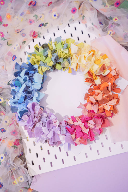 Fabric Wreath - Rainbow
