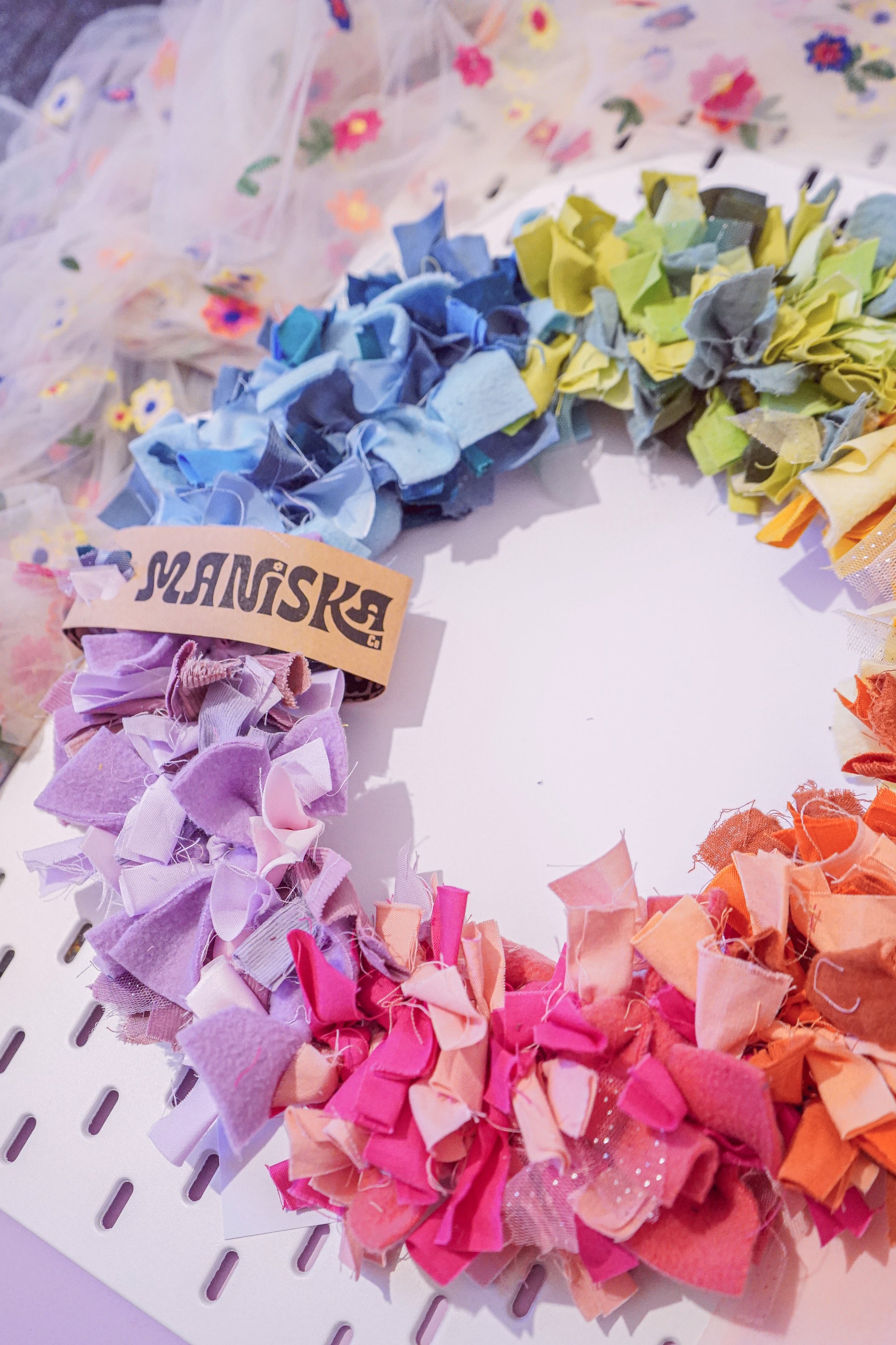 Fabric Wreath - Rainbow