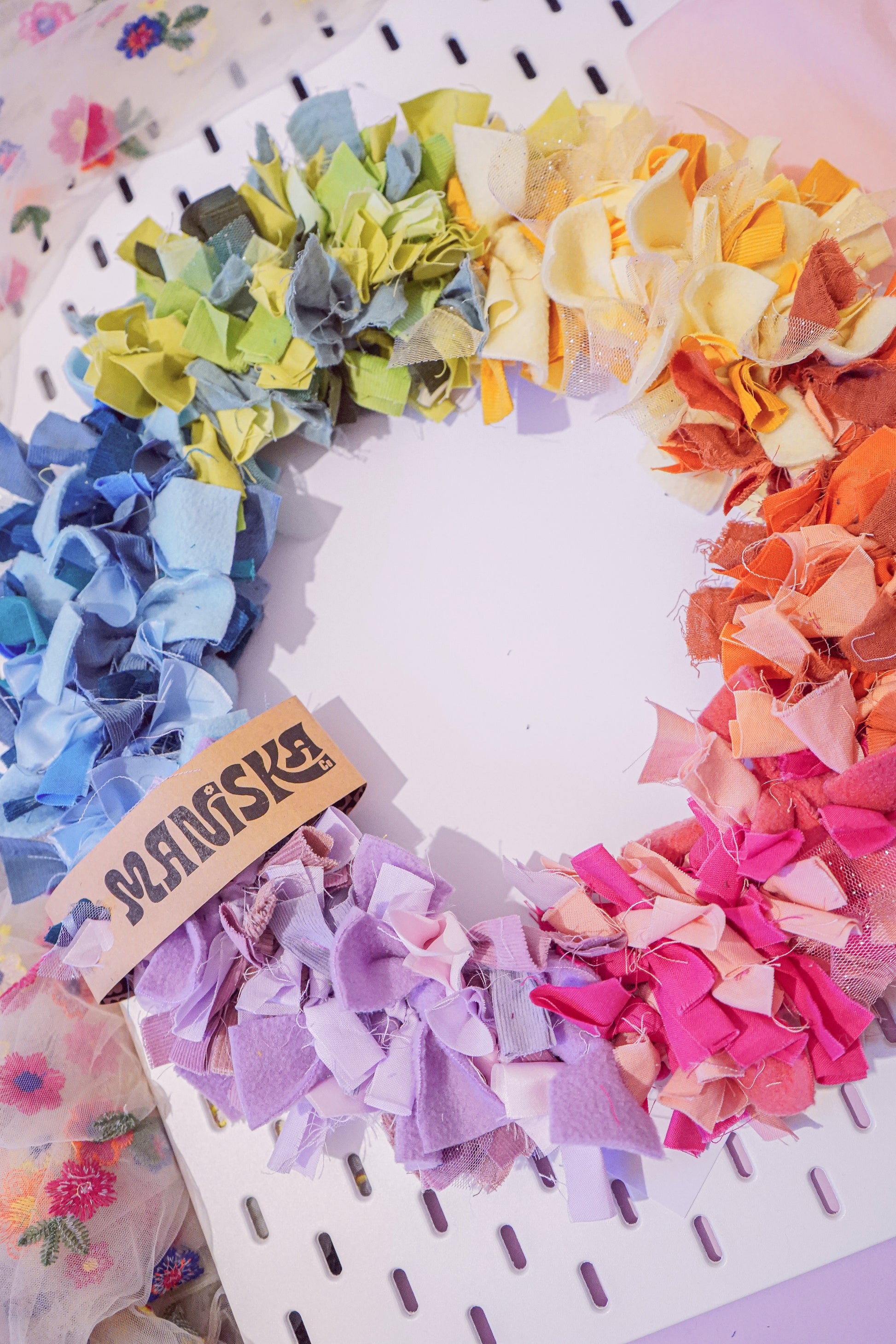 Fabric Wreath - Rainbow