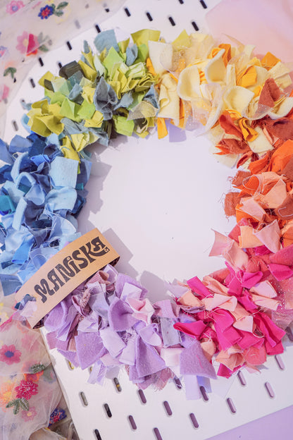 Fabric Wreath - Rainbow
