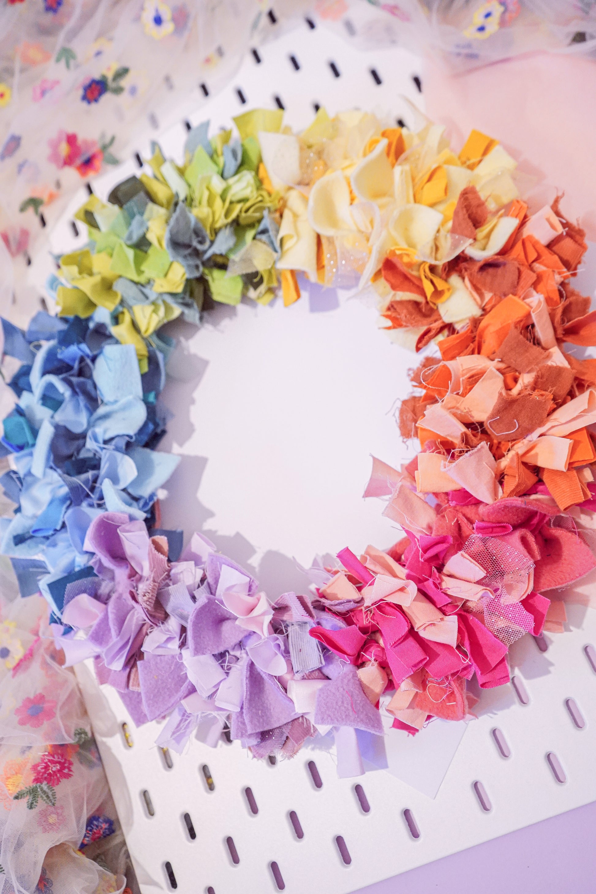 Fabric Wreath - Rainbow