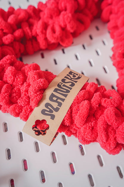 Heart Yarn Wreath - Red