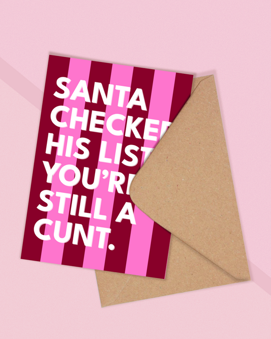 Santa says you are still a C*nt - Christmas Card