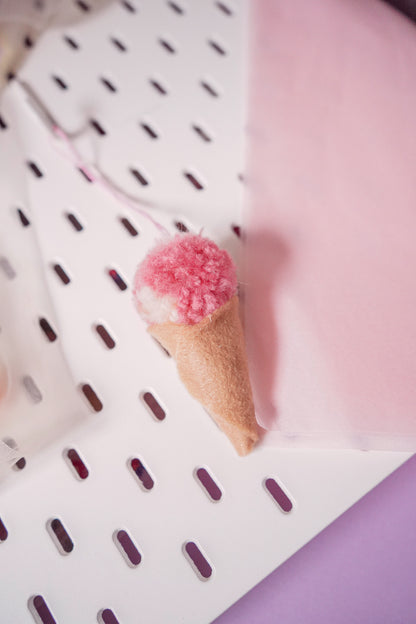 Ice Cream Felt and Yarn - Ornament