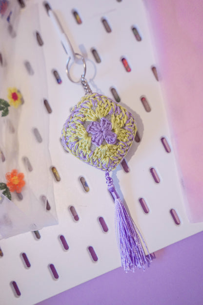 Lavender Garden - Granny Square Keychain