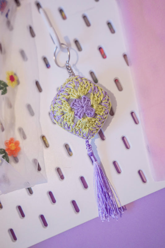 Lavender Garden - Granny Square Keychain