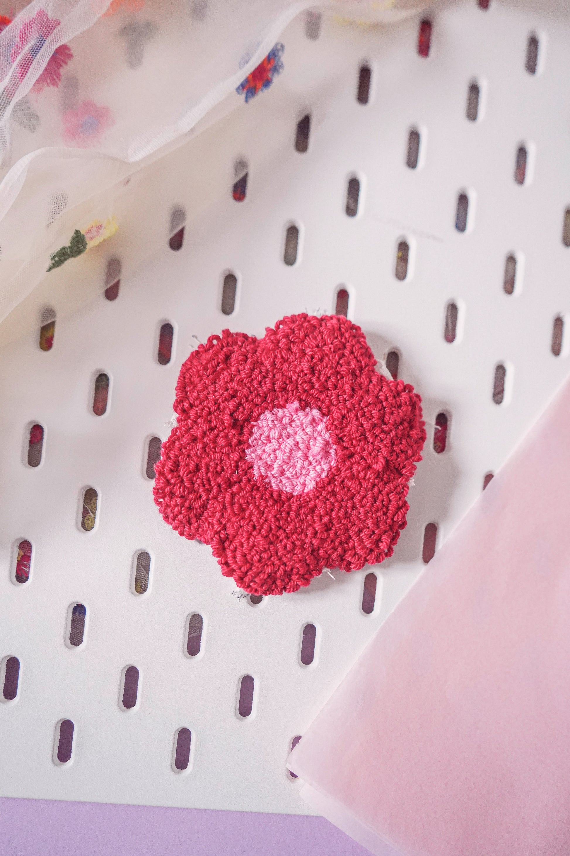 Maniska Punch Needle Coaster - Flower