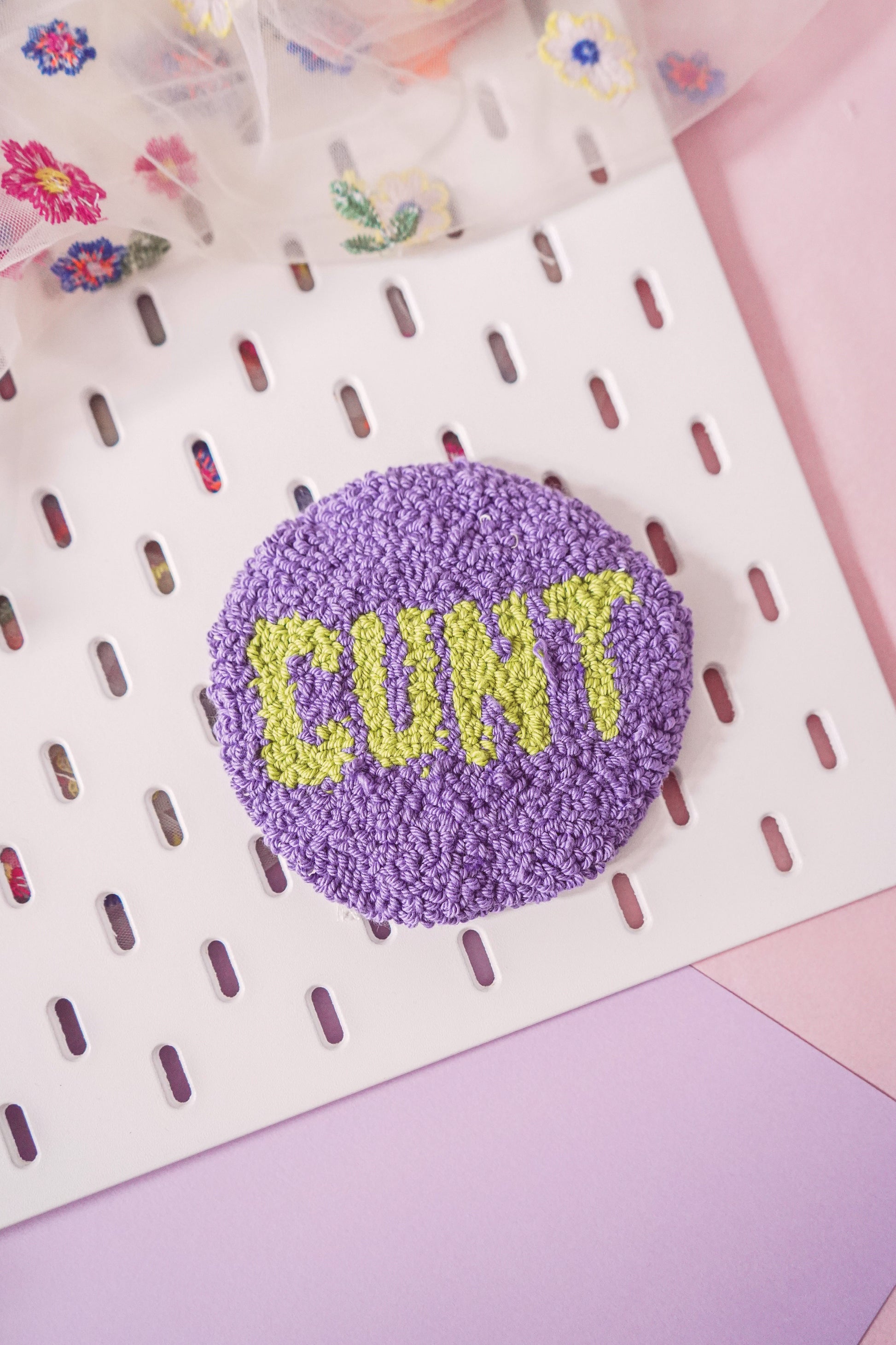 Shameless Punch Needle Coaster - C*NT