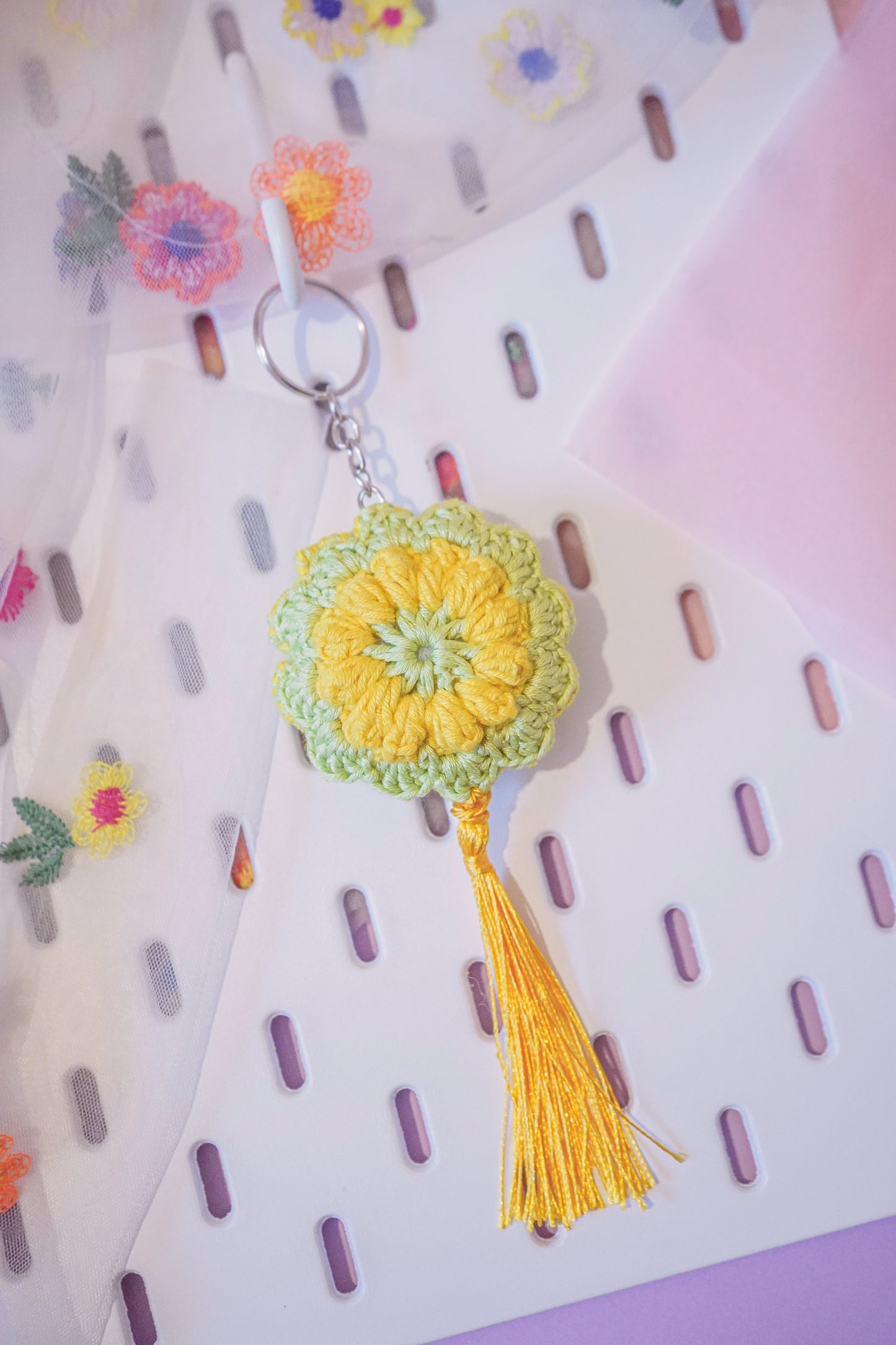 Sweet Lime - Granny Square Keychain