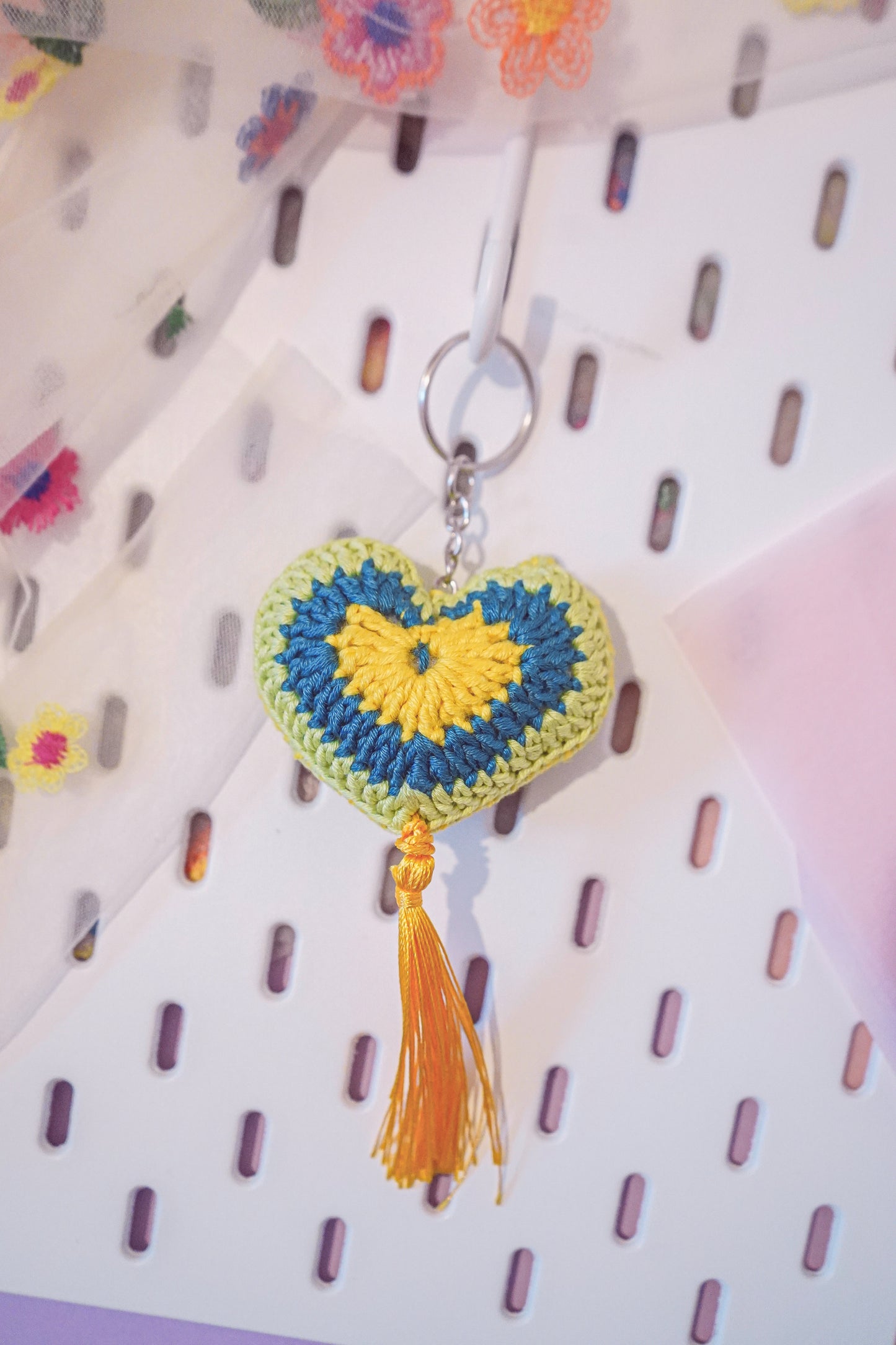 Sweet Lime - Granny Square Keychain