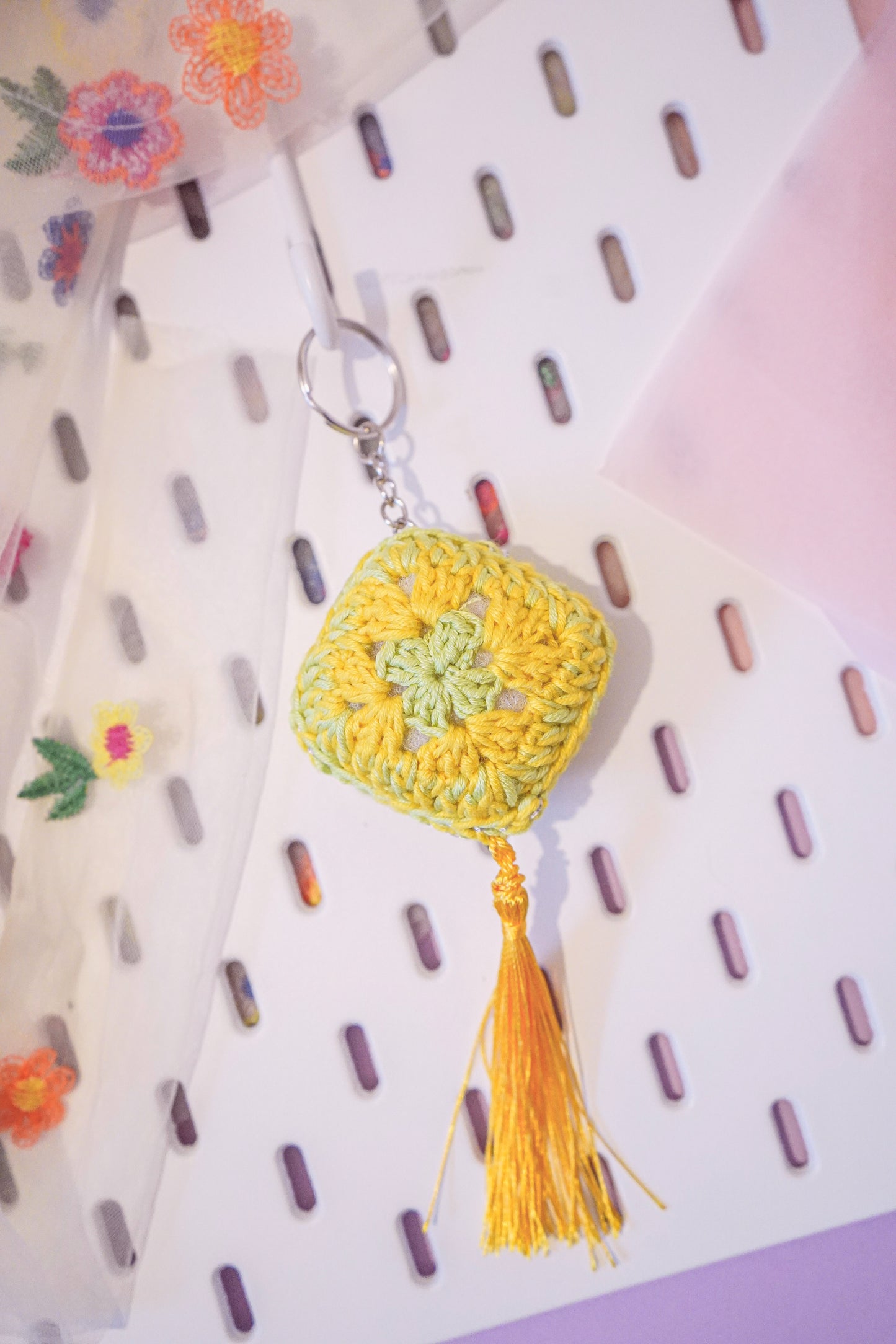 Sweet Lime - Granny Square Keychain