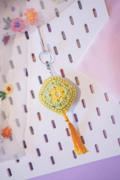Sweet Lime - Granny Square Keychain